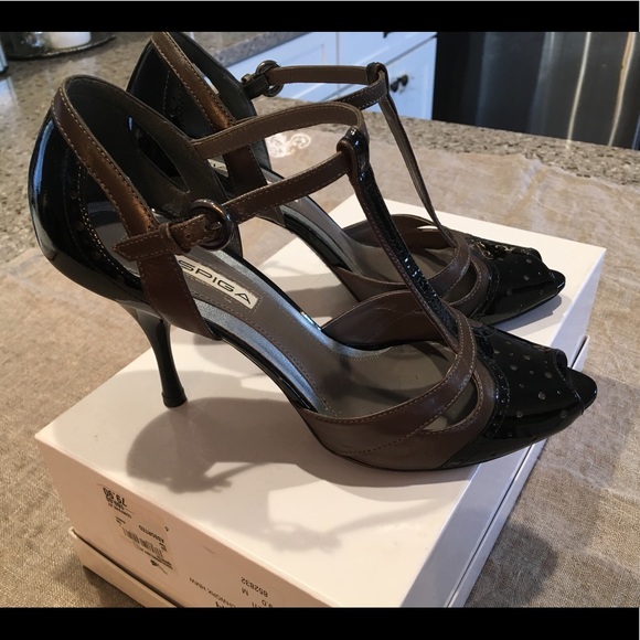 Via Spiga Shoes - Via Spiga Peep Toe T-Strap Heels